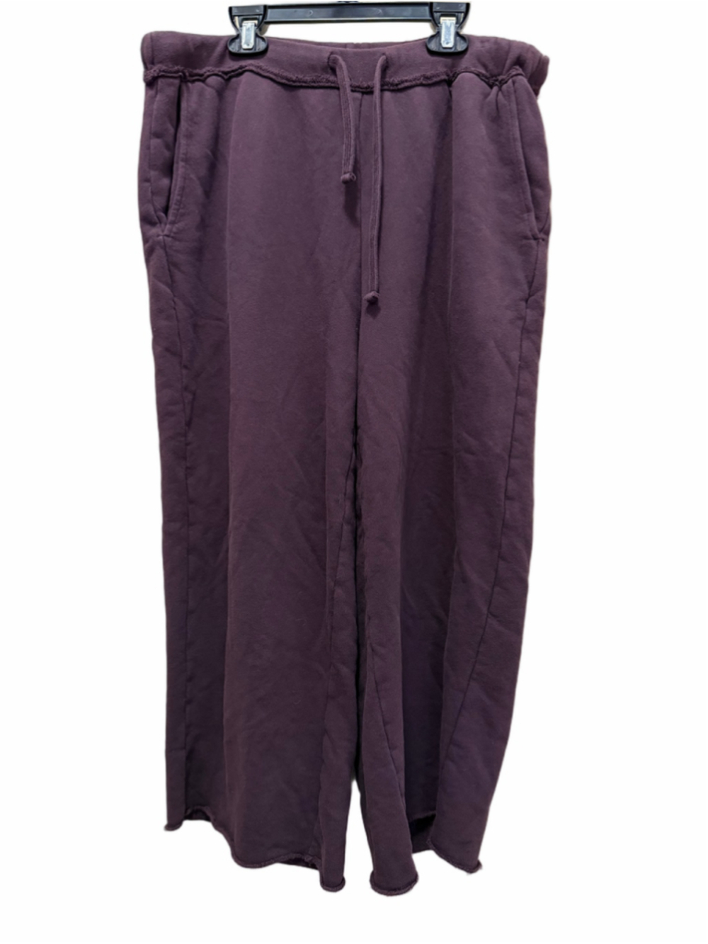Eileen Fisher Women’s Petite Large Purple Organic Cotton Wide Leg Crop Pants